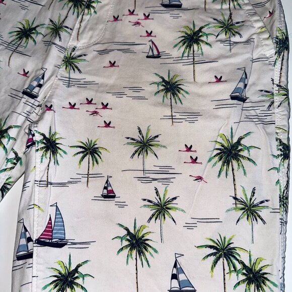 Free Planet Men’s Size 32 Shorts Tropical Print Palm Trees Sailboats - Picture 2 of 6